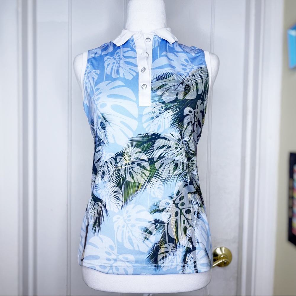 NWT Golfino Sleeveless Palm Beach Ladies' Short Sleeve Golf Polo